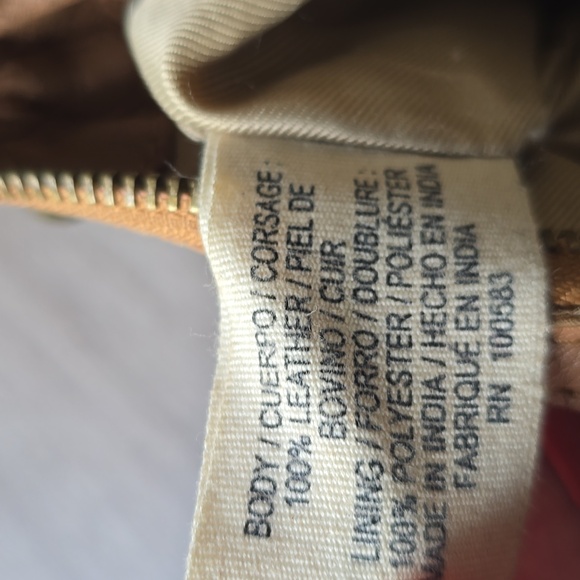 Lucky Brand Bag Patchwork Leather Tan Bag With Tassles Boho Hippie Preppy - Picture 12 of 12